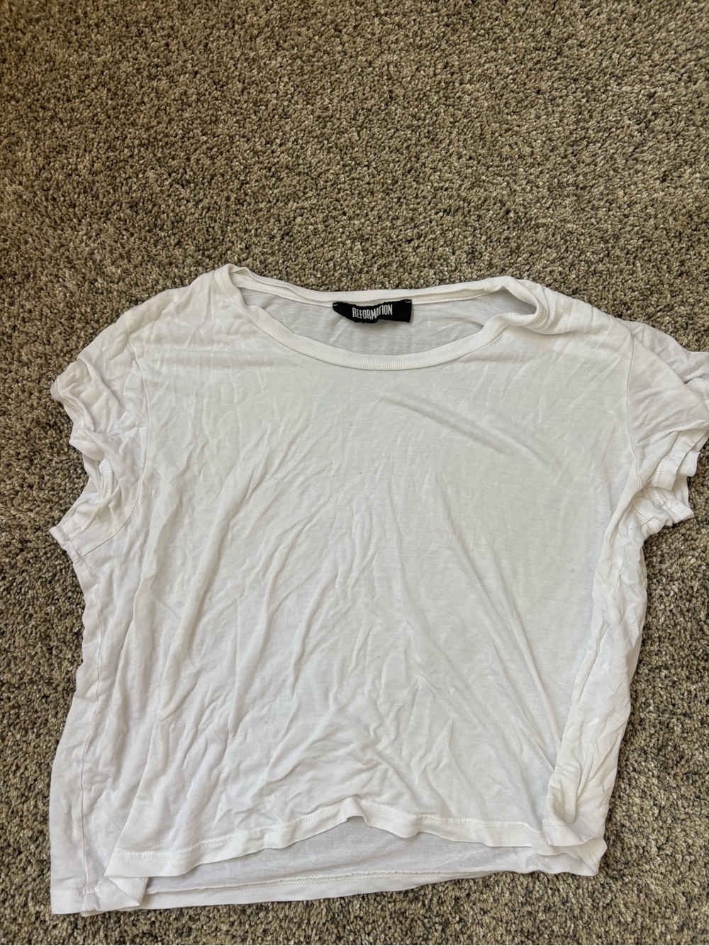 Reformation White Short Sleeve Relaxed Tee
